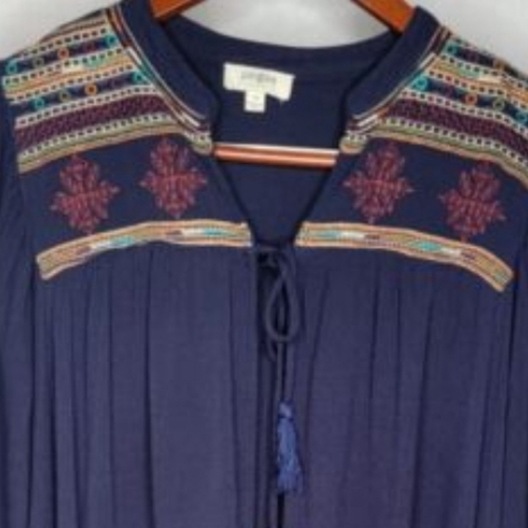 Umgee Tunic Top Kimono Embellished Embroidered Pleated Lightweight Open Front - Picture 10 of 13